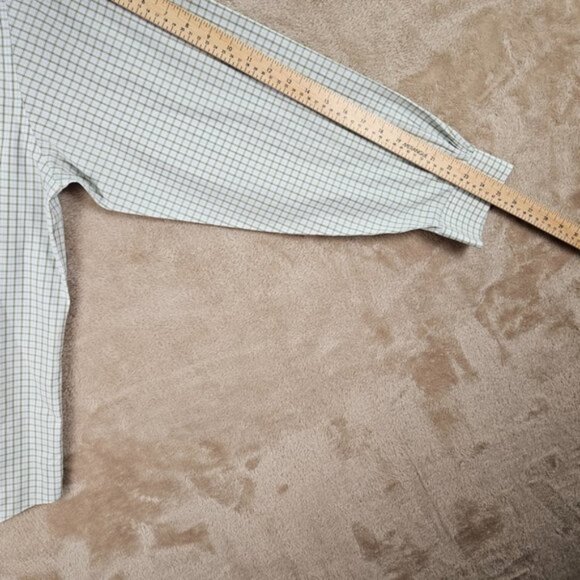 Brooks Brothers Non-Iron Plaid Dress Shirt Mens Size XL Long Sleeve White/Green - Picture 5 of 10
